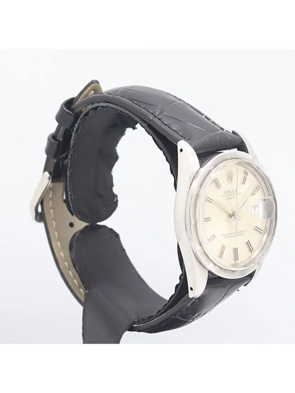 Rolex Oyster Perpetual Date Automatic Winding Champagne Gold Dial Watch